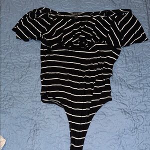 Express bodysuit off the shoulder